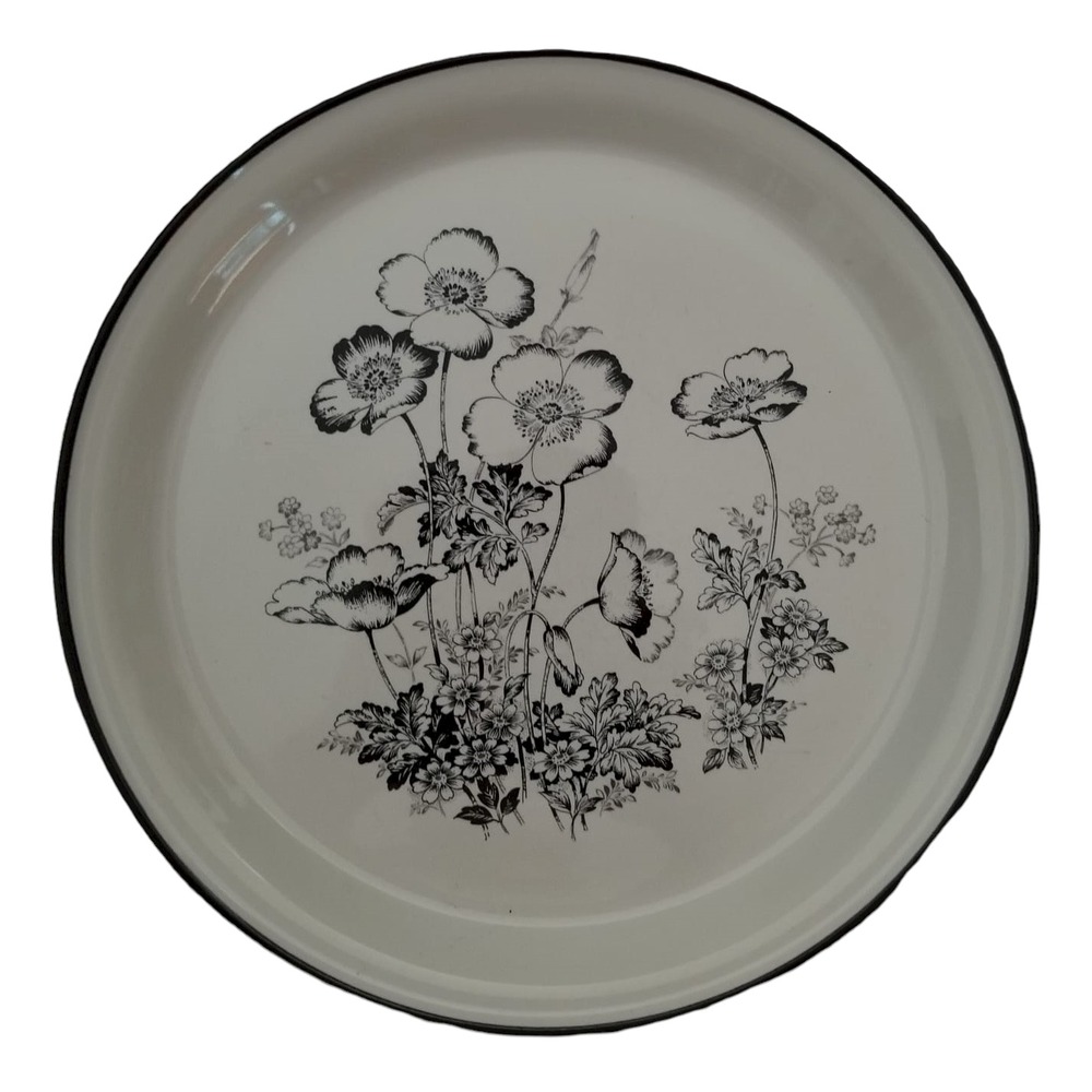 Royal Prestige Blackwood Genuine Stone Ware Floral Plate Japan 9810 Vintage